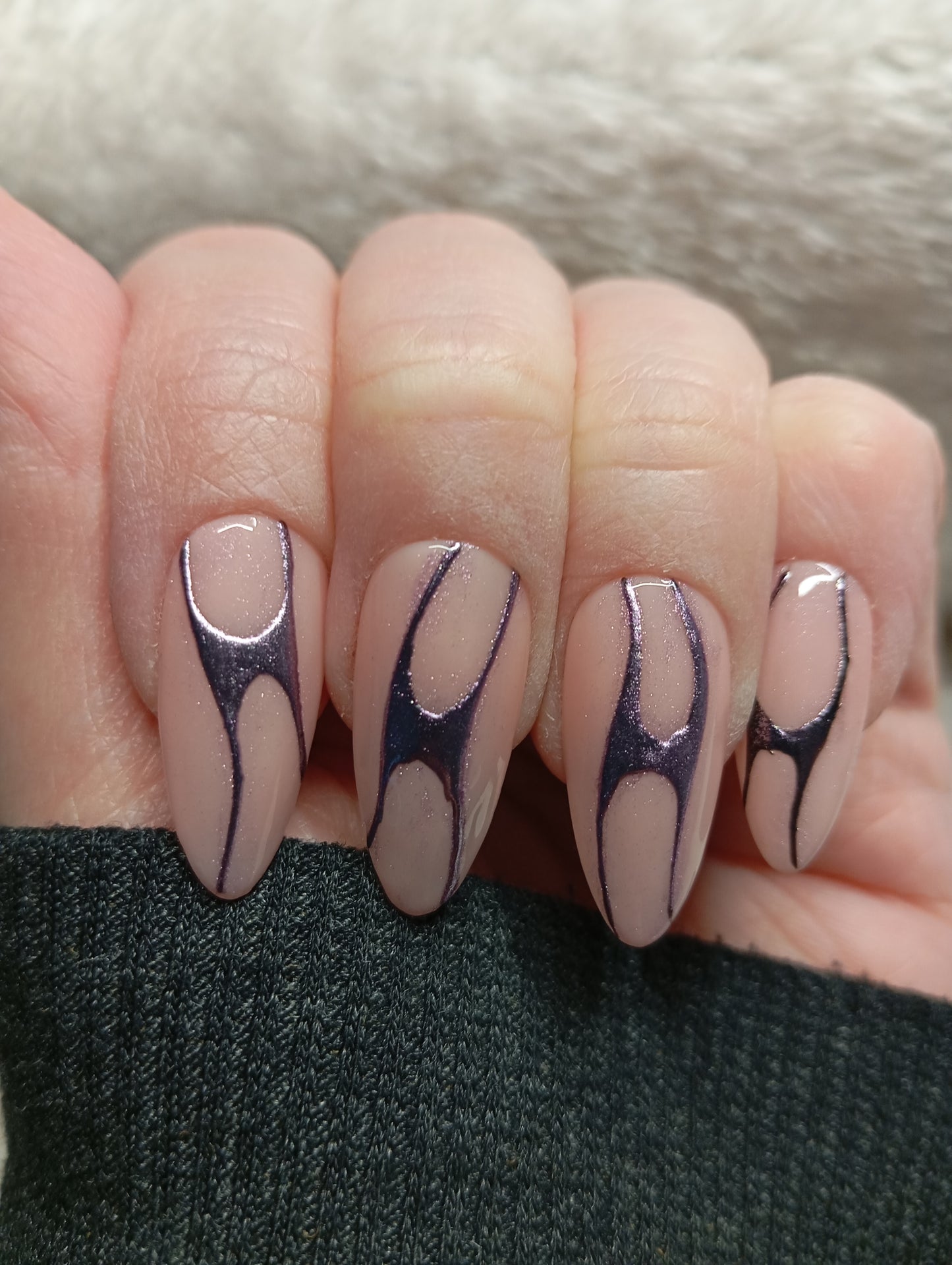 Press on Nails Nude Amande Longue | Faux Ongles Fait Main Élégance Sculptée – Claé&Co