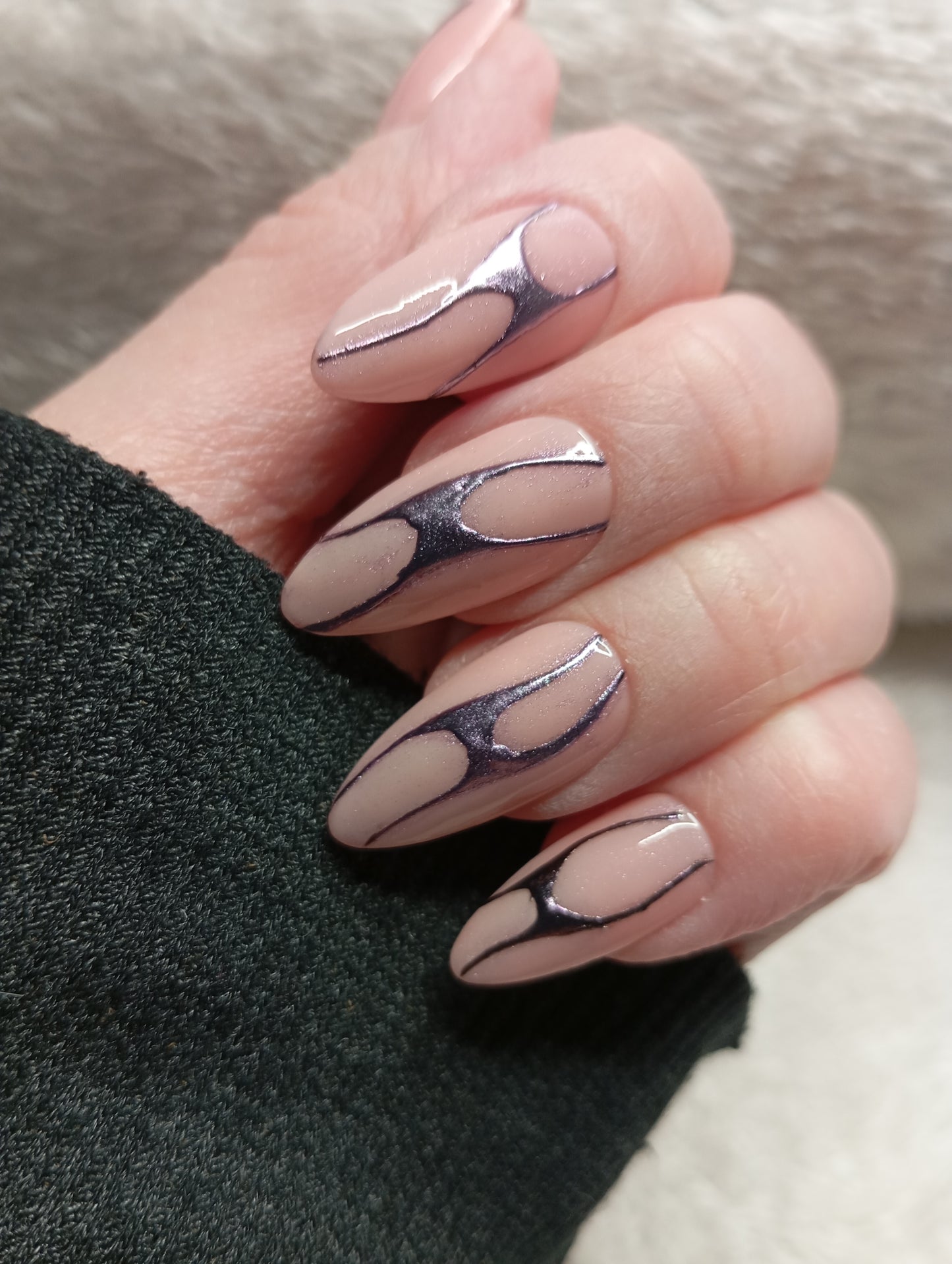 Press on Nails Nude Amande Longue | Faux Ongles Fait Main Élégance Sculptée – Claé&Co