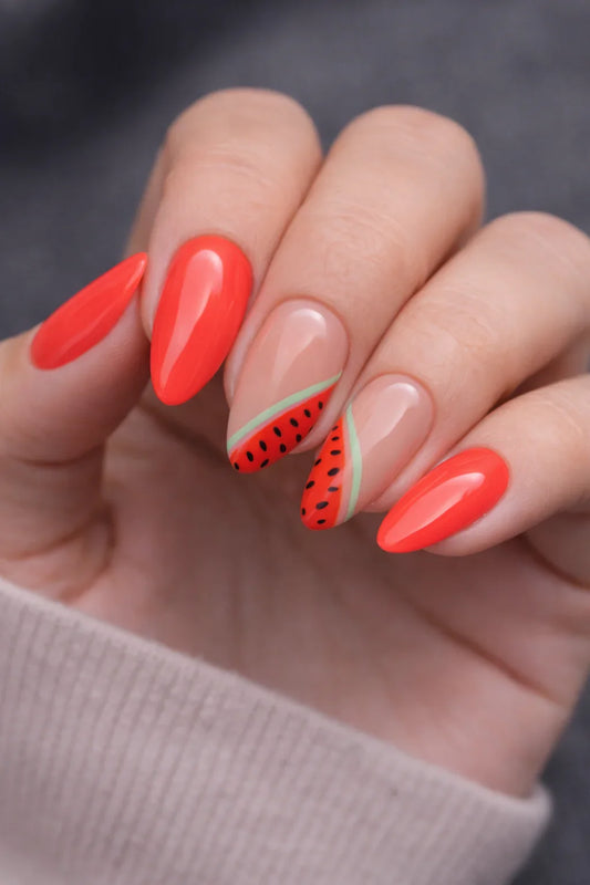 Kit Press-on Nails Pastèque Rouge Corail